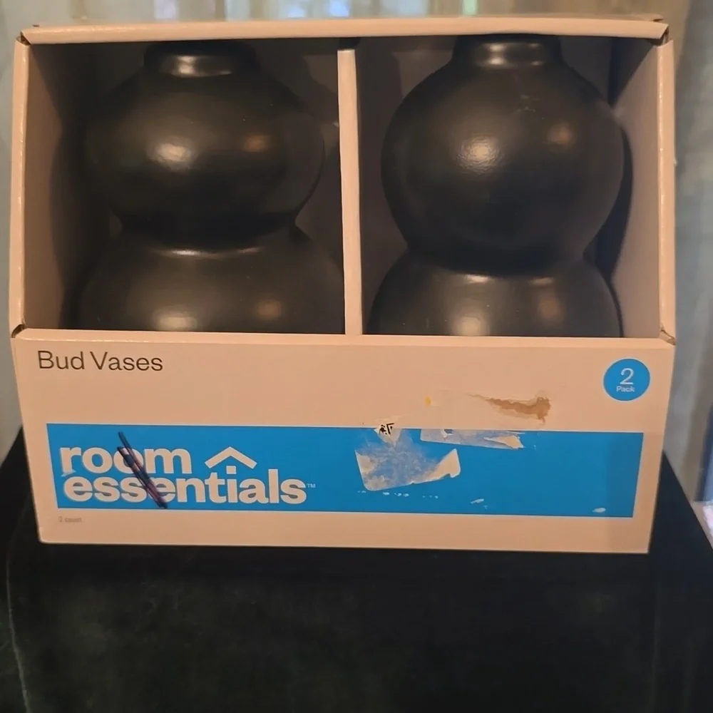 New Black 5 And 6 1/2‎ Inch Bud Vase Set